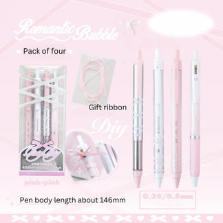 4pcs Soft Ribbon Gel Pens Set 0.38mm/0.5mm Ballpoint - ChicChoi