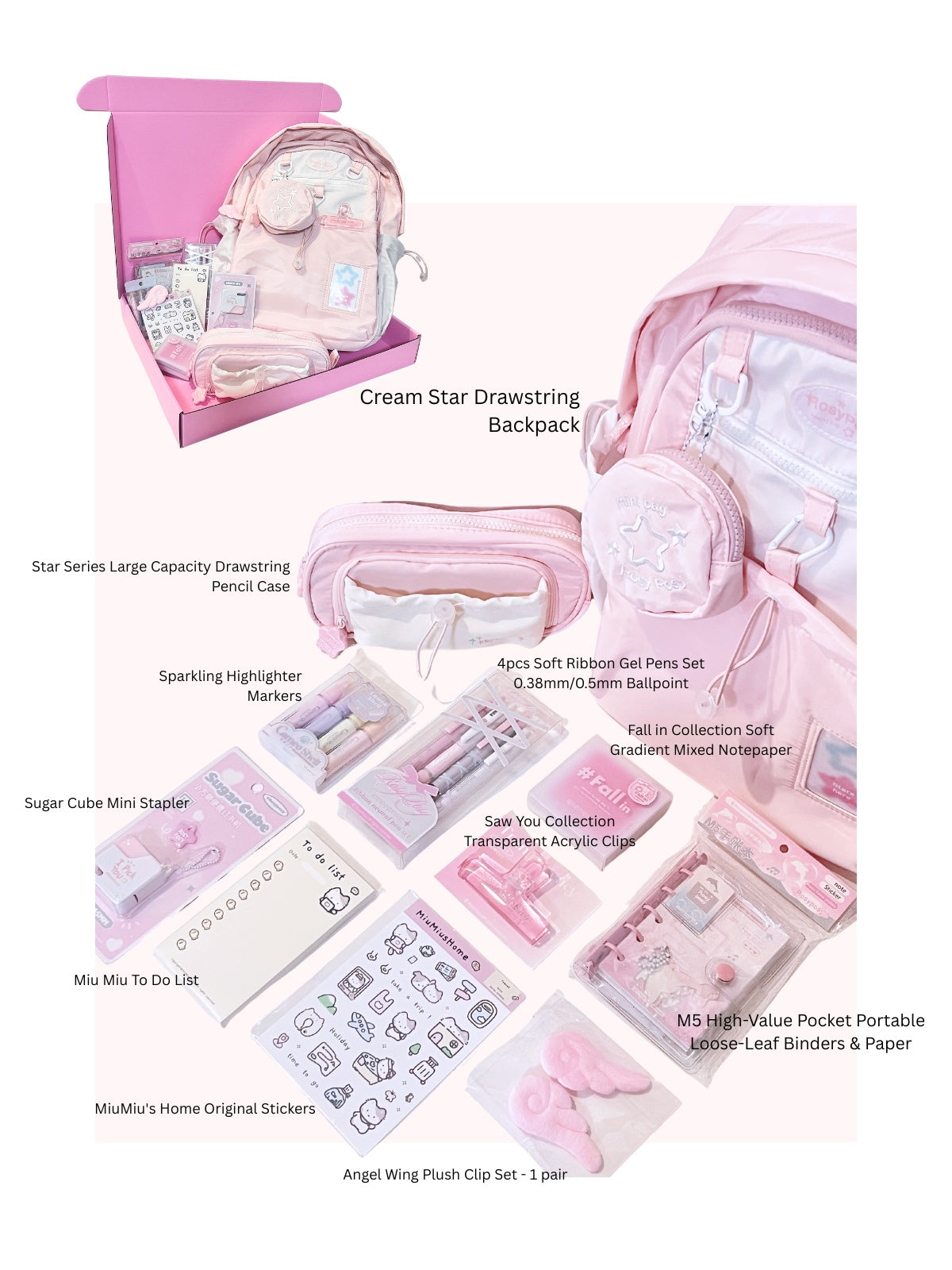 Pink Study Motivation Stationery Gift Set