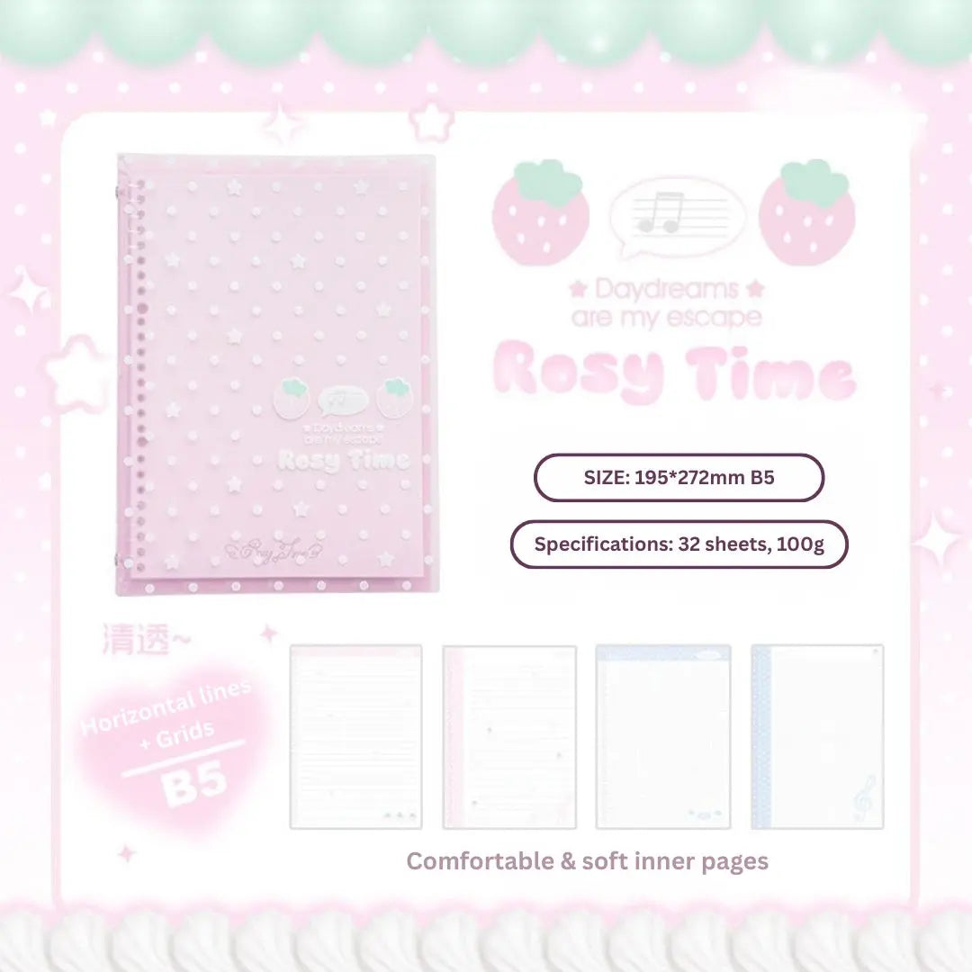 The Berry Sweet Soft-Touch Hand-friendly B5 Loose-Leaf Notebooks ChicChoi