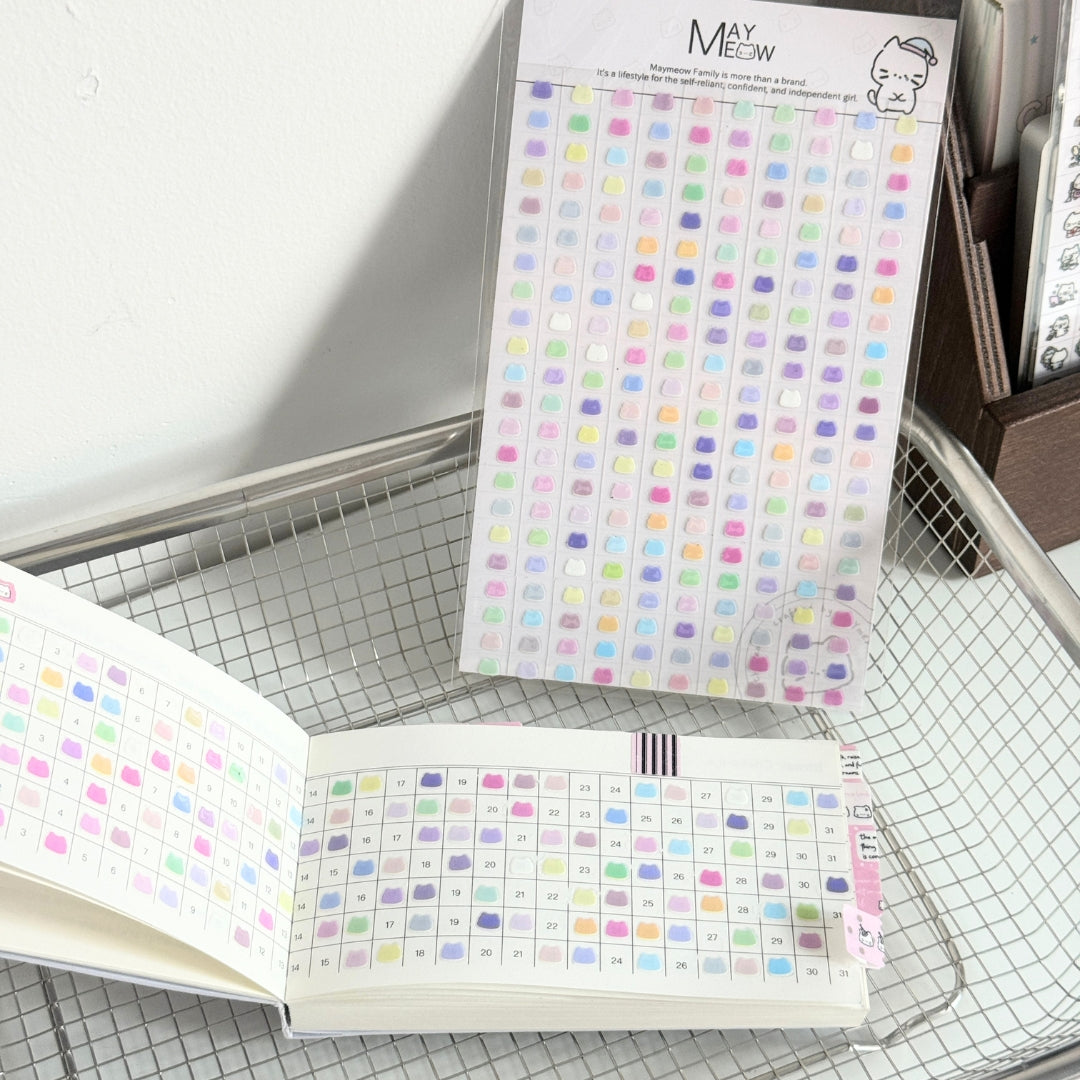 "Pat the Cat Head" Cute Kitty-Shaped Mini Highlight Stickers