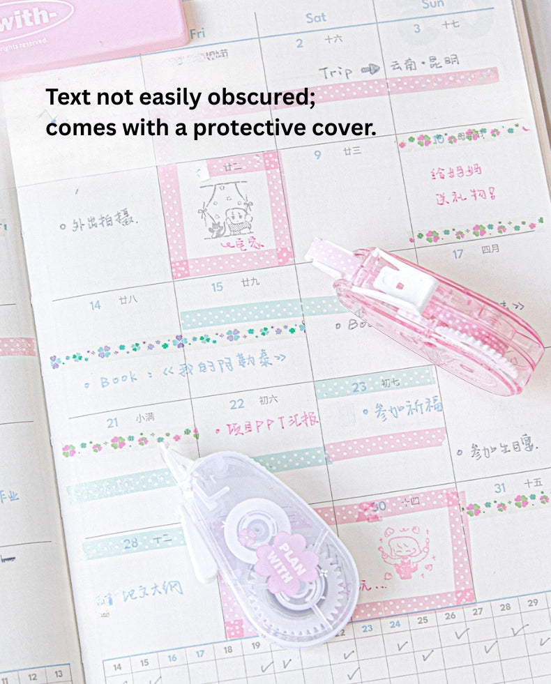 Lucky Clover PET Decorative Tape for Journaling & Note-Taking