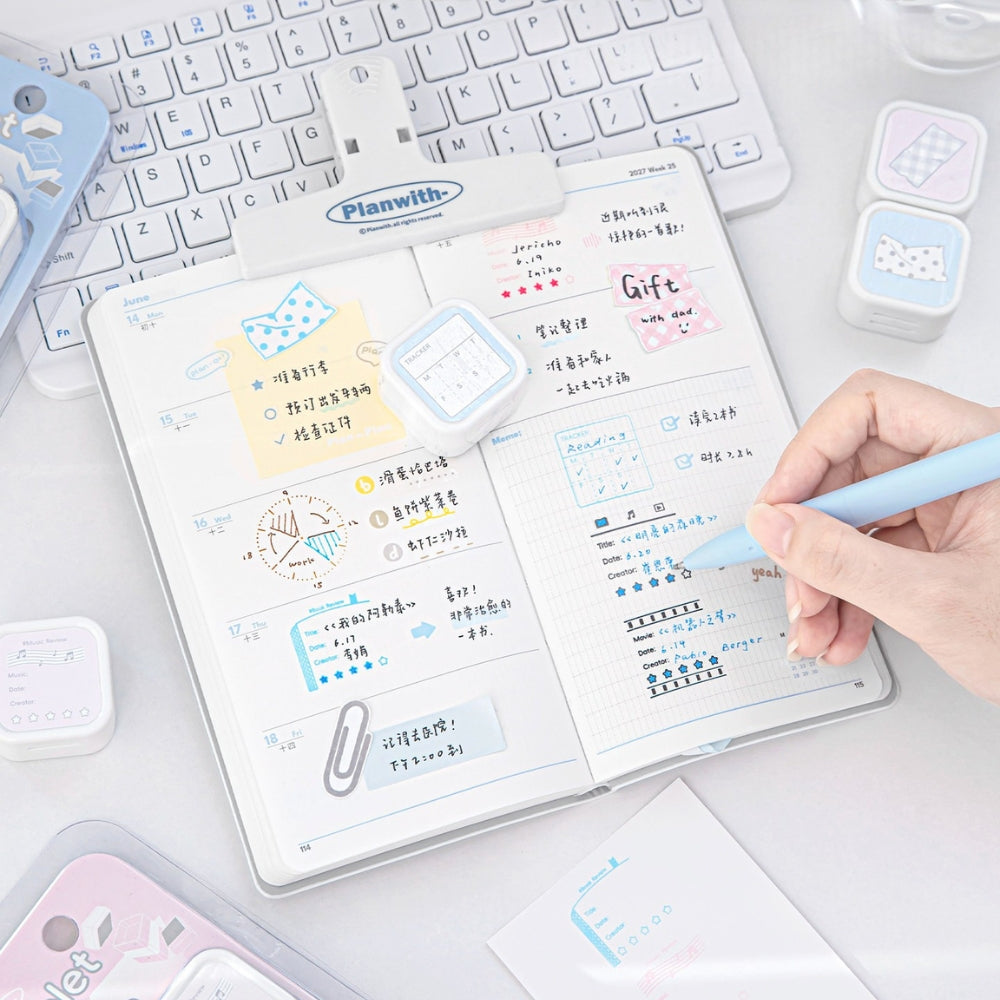 Cubelet Versatile Dual-Sided 4-in-1 Pre-Inked Stamp