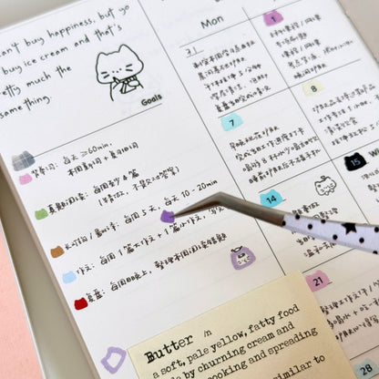 "Pat the Cat Head" Cute Kitty-Shaped Mini Highlight Stickers