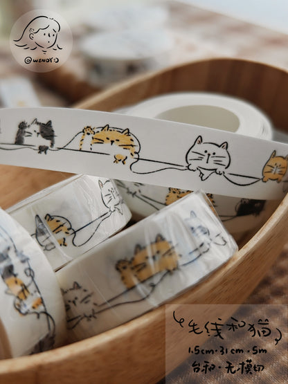 Yarn & Cats Original Illustrated Washi Tape