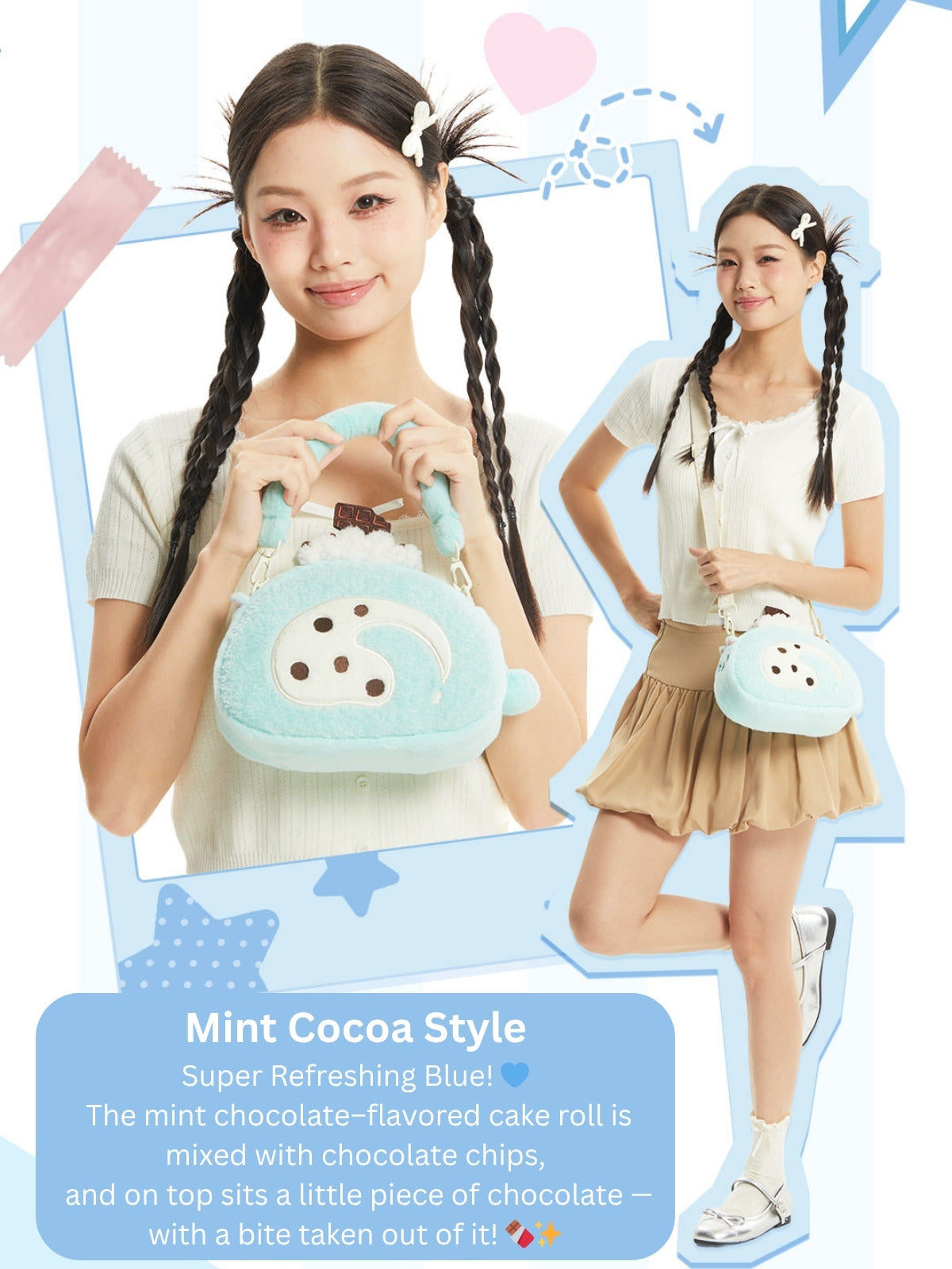 Original Plush Creamy Kitty Cake Rolls Handbag