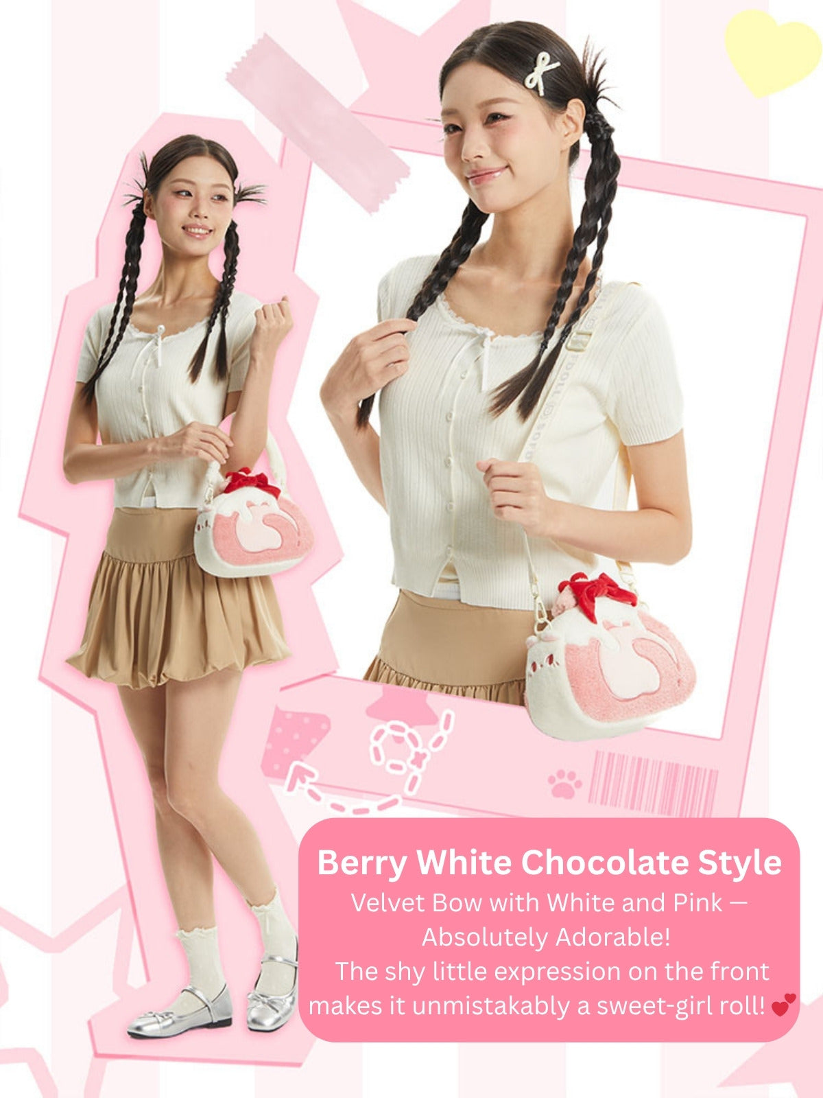 Original Plush Creamy Kitty Cake Rolls Handbag