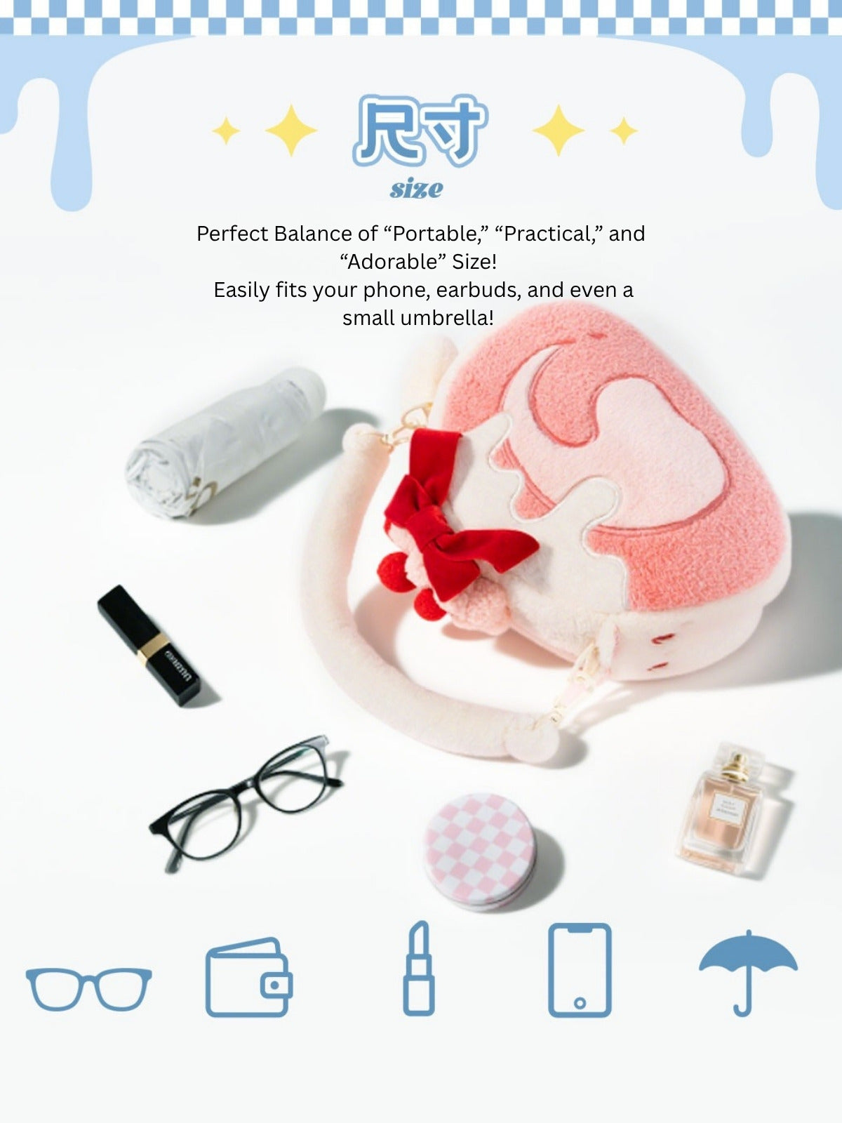 Original Plush Creamy Kitty Cake Rolls Handbag