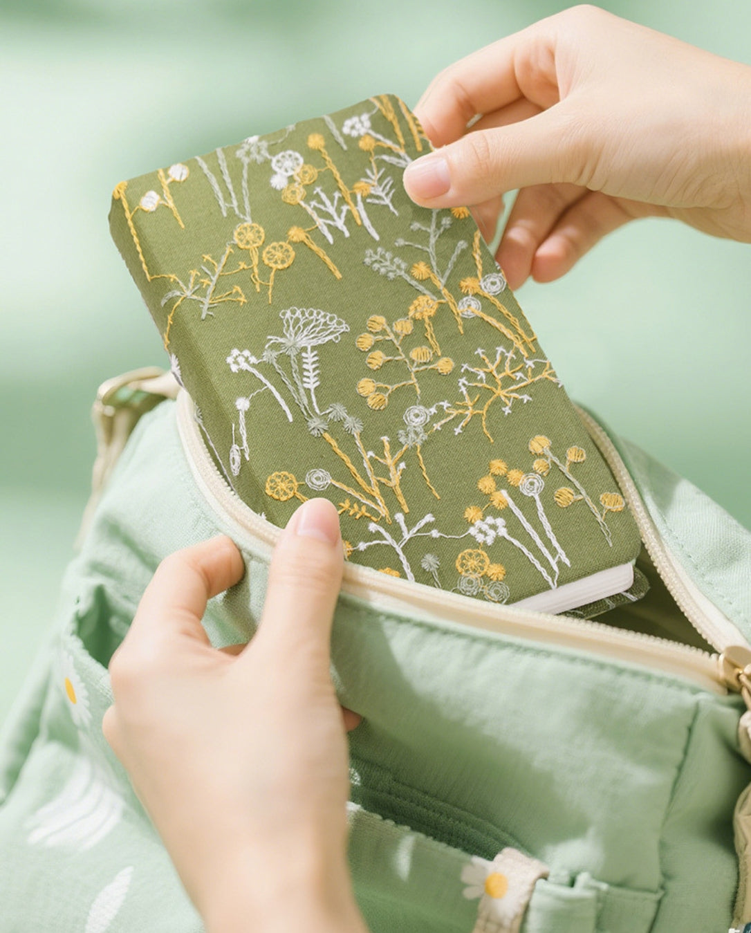 Spring Pulse A6 Floral Embroidered Handheld Notebook