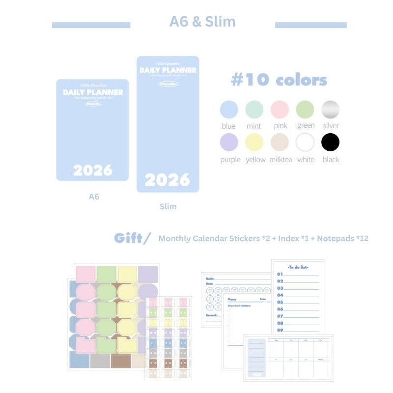 2026 Plan Smarter Daily Planner (A6 & Slim)