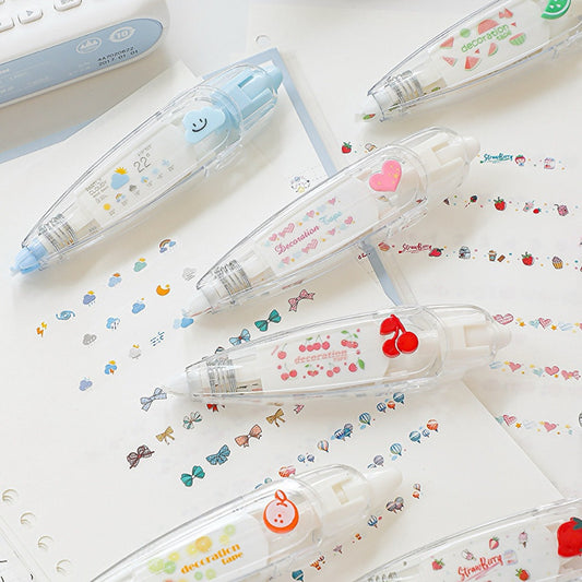 Push-Type Pattern Decorative Tape for Journaling & Note-Taking