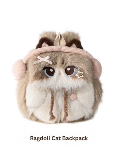 Headphone Cat Plush Backpack