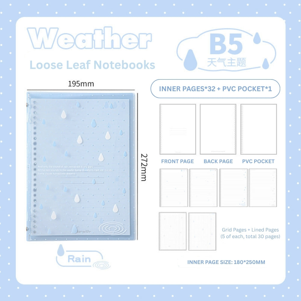 Weather Vibe B5 Frosted Softcover Loose Leaf Notebook