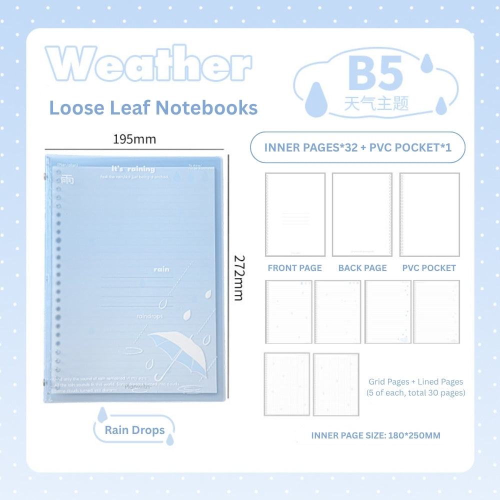 Weather Vibe B5 Frosted Softcover Loose Leaf Notebook