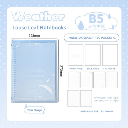 Weather Vibe B5 Frosted Softcover Loose Leaf Notebook