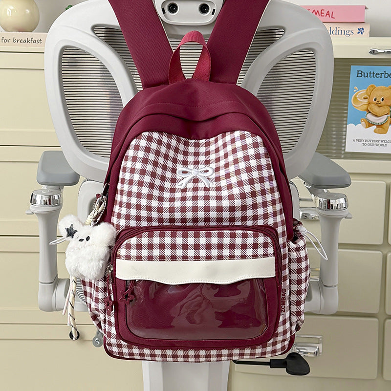 Plaid Vibe Large Capacity Ita Backpack