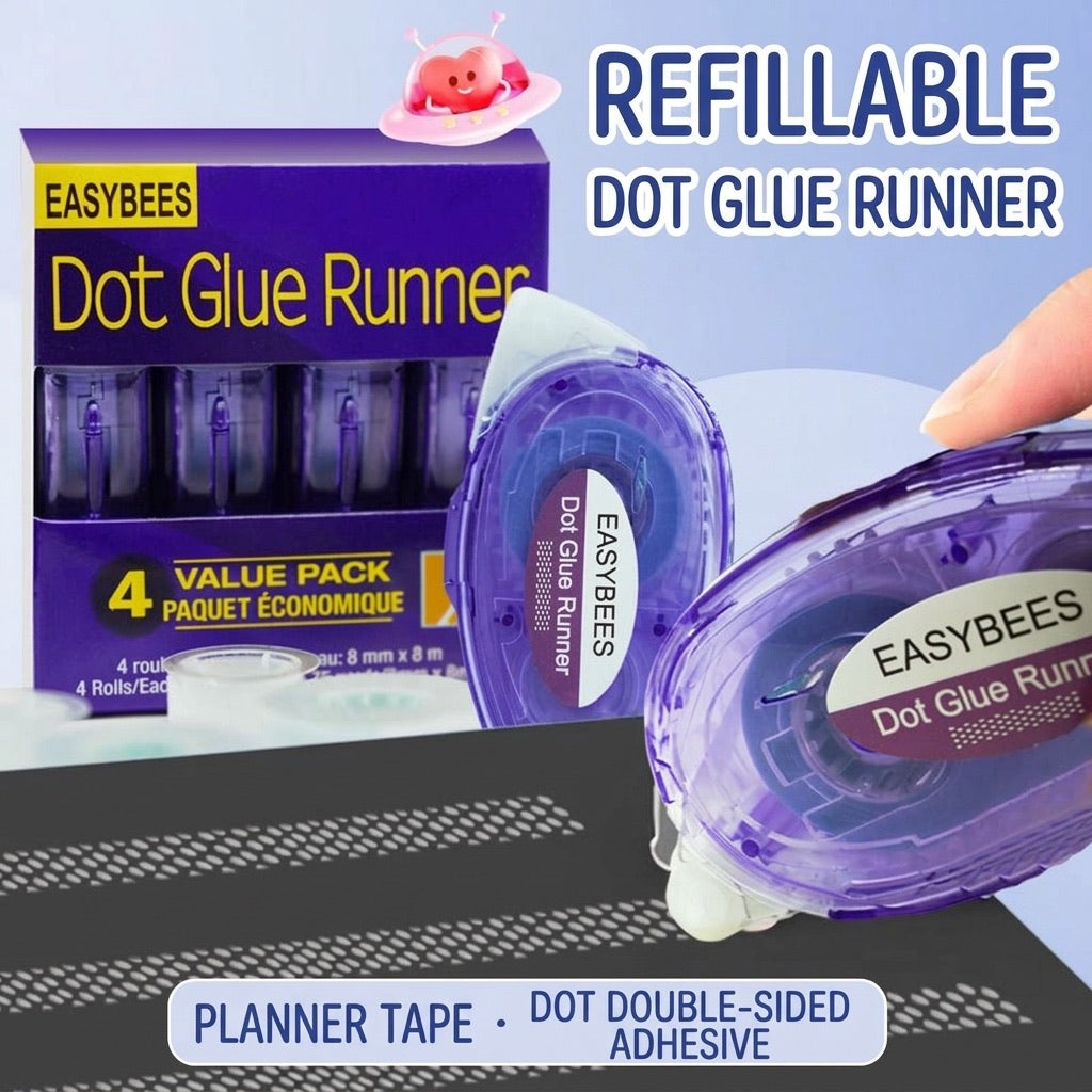 Refillable Dot Roller Glue Tape - 8mm × 8m