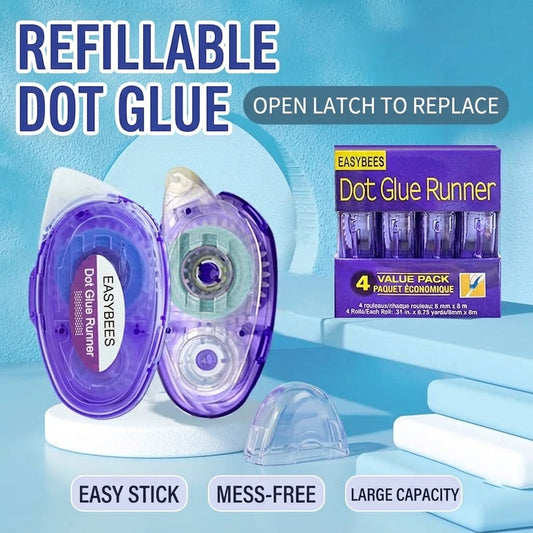 Refillable Dot Roller Glue Tape - 8mm × 8m