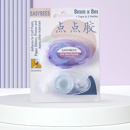 Refillable Dot Roller Glue Tape - 8mm × 8m