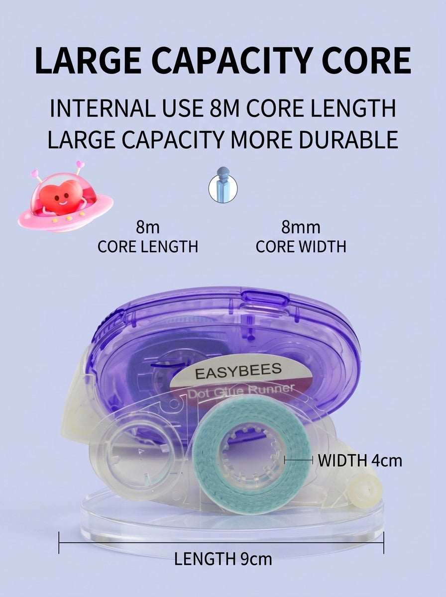 Refillable Dot Roller Glue Tape - 8mm × 8m