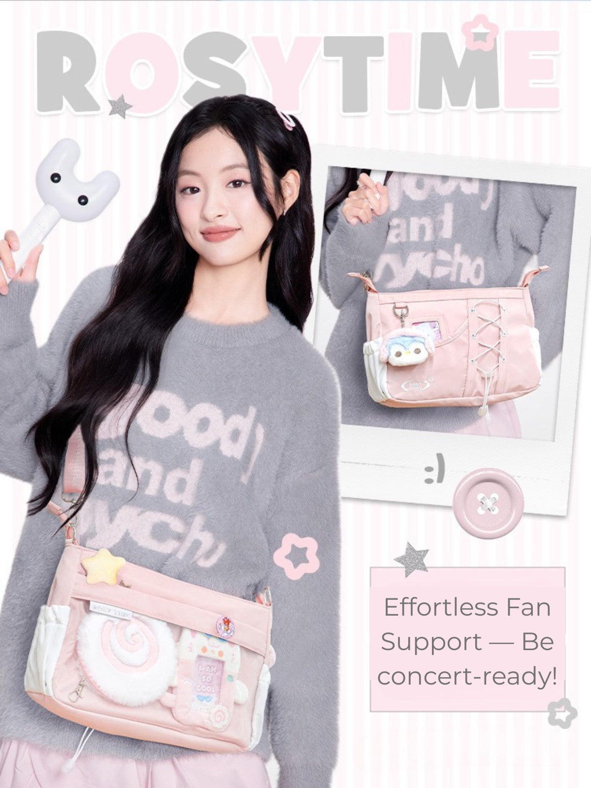 Rosytime K-Pop Ita Crossbody Bag – Fan Support Essentials