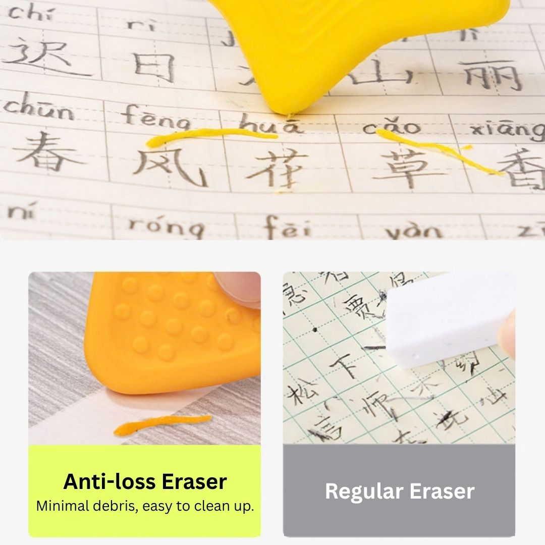 Anti-Lost Eraser Pack of 4 with Lanyard