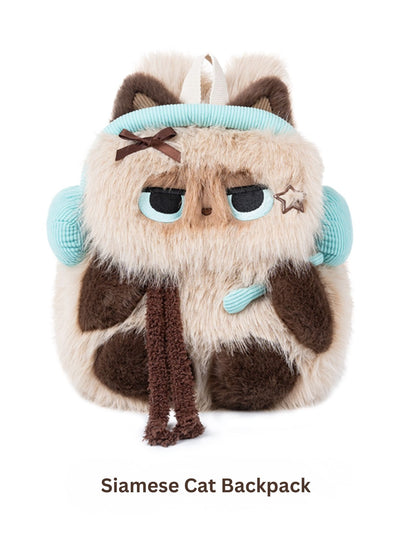Headphone Cat Plush Backpack