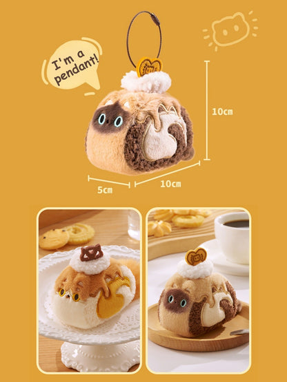 Original Creamy Swiss Roll Cat Plush Toy & Bag Charm