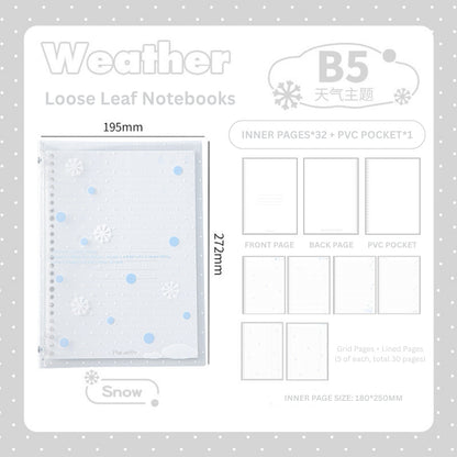 Weather Vibe B5 Frosted Softcover Loose Leaf Notebook