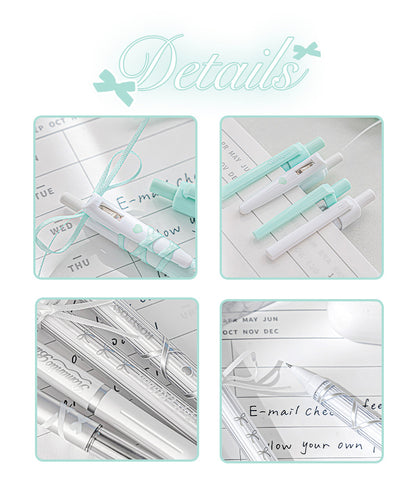 4pcs Soft Ribbon Gel Pens Set 0.38mm/0.5mm Ballpoint