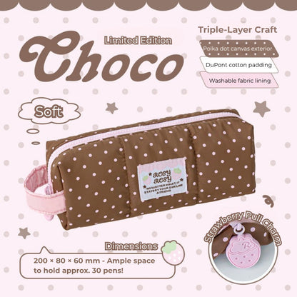 Soft Spot Puffy Pencil Case with Hand Strap