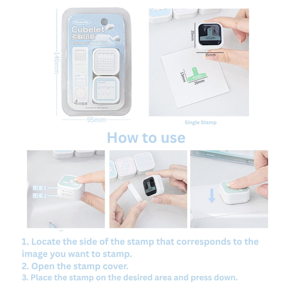 Cubelet Versatile Dual-Sided Pre-Inked Stamp