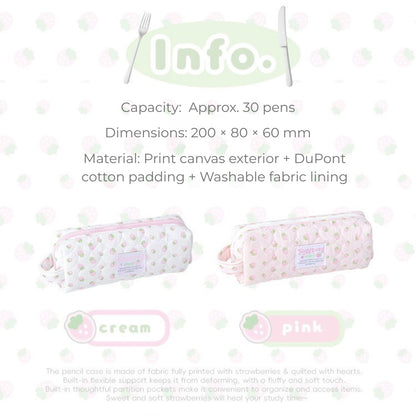 Sweet Berry Puffy Pencil Case with Hand Strap