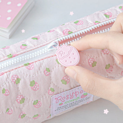 Sweet Berry Puffy Pencil Case with Hand Strap