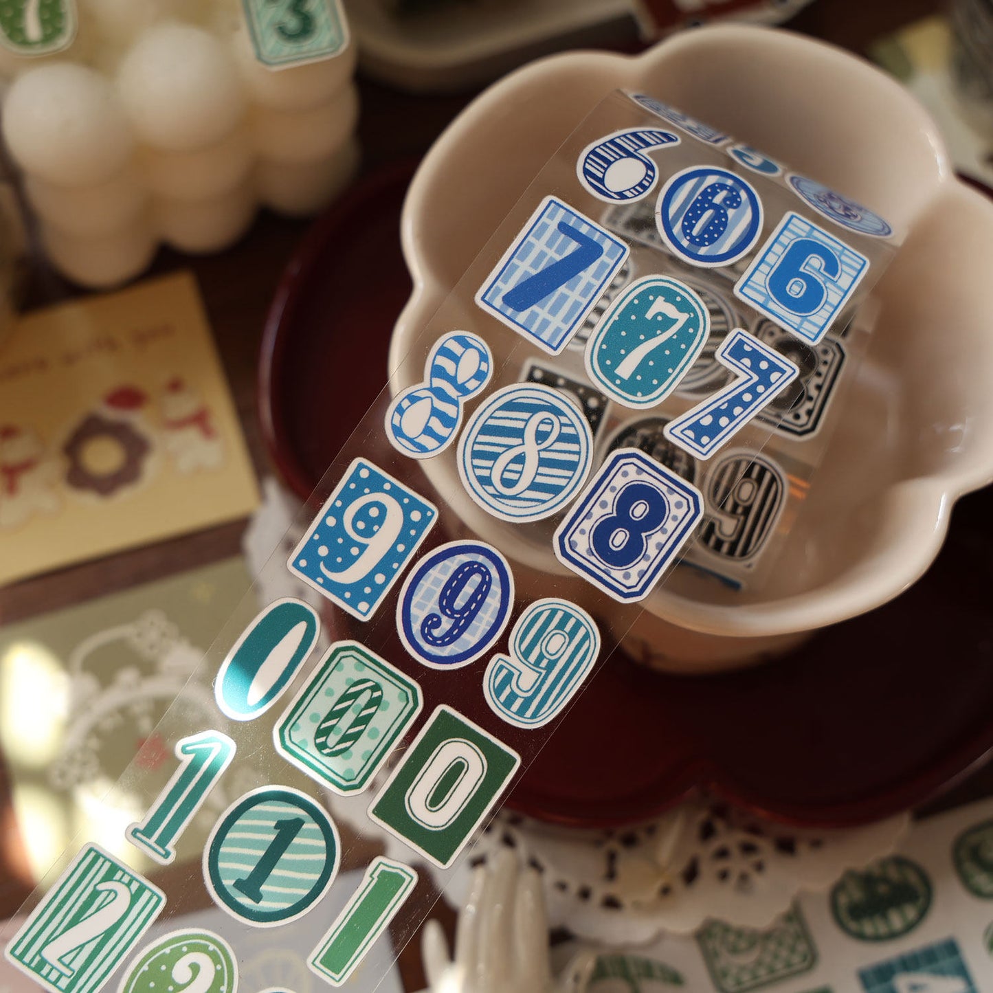 Number Match Stickers – Die-Cut Washi & PET Rolls