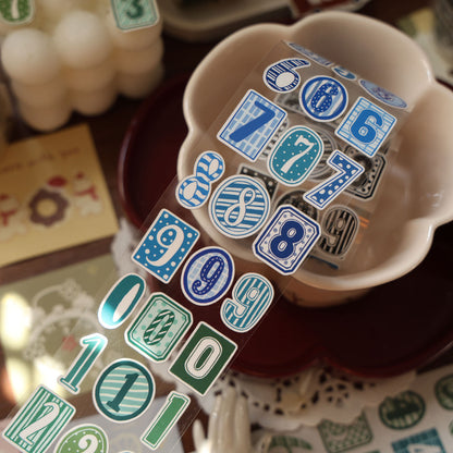 Number Match Stickers – Die-Cut Washi & PET Rolls