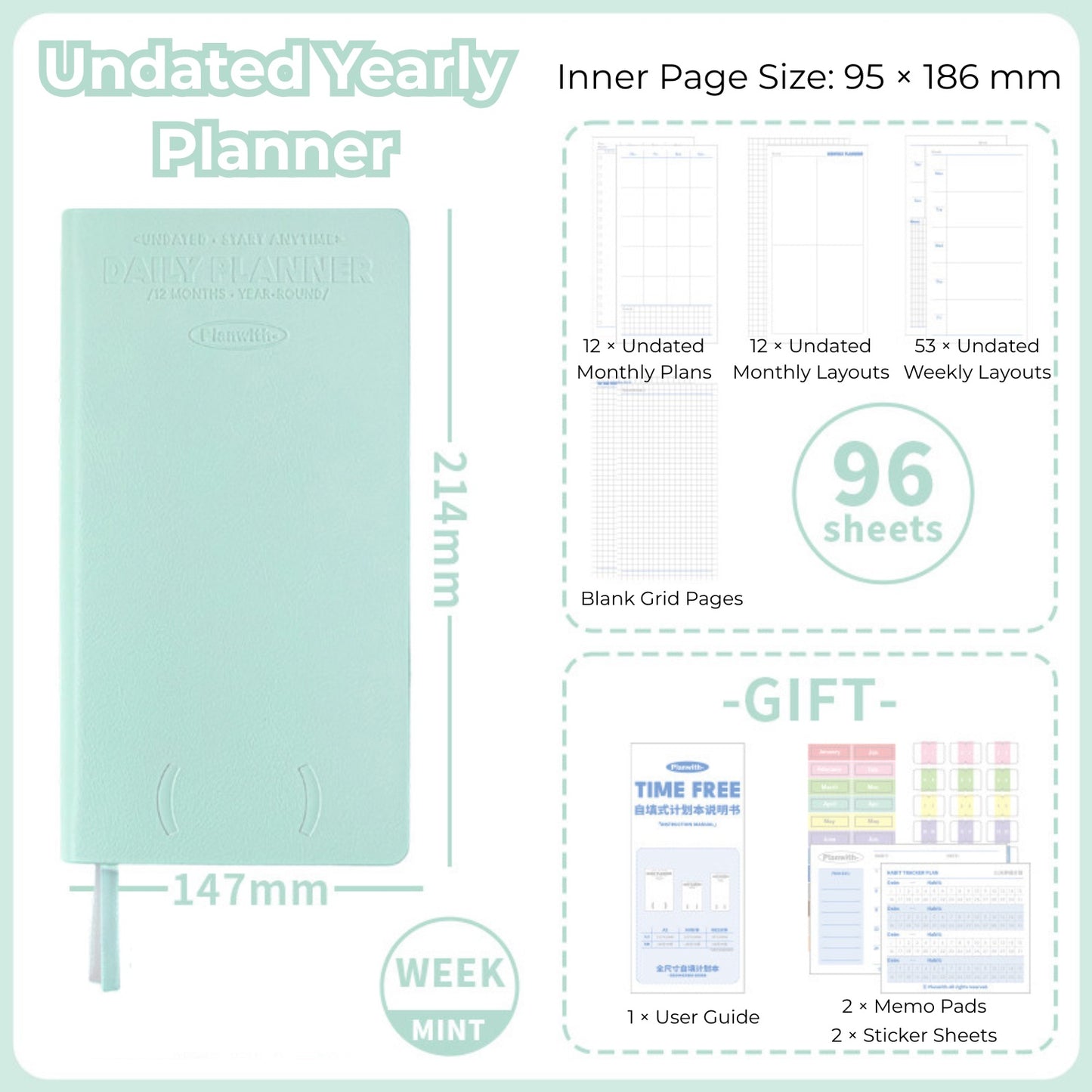 Time Free Undated Yearly Planner