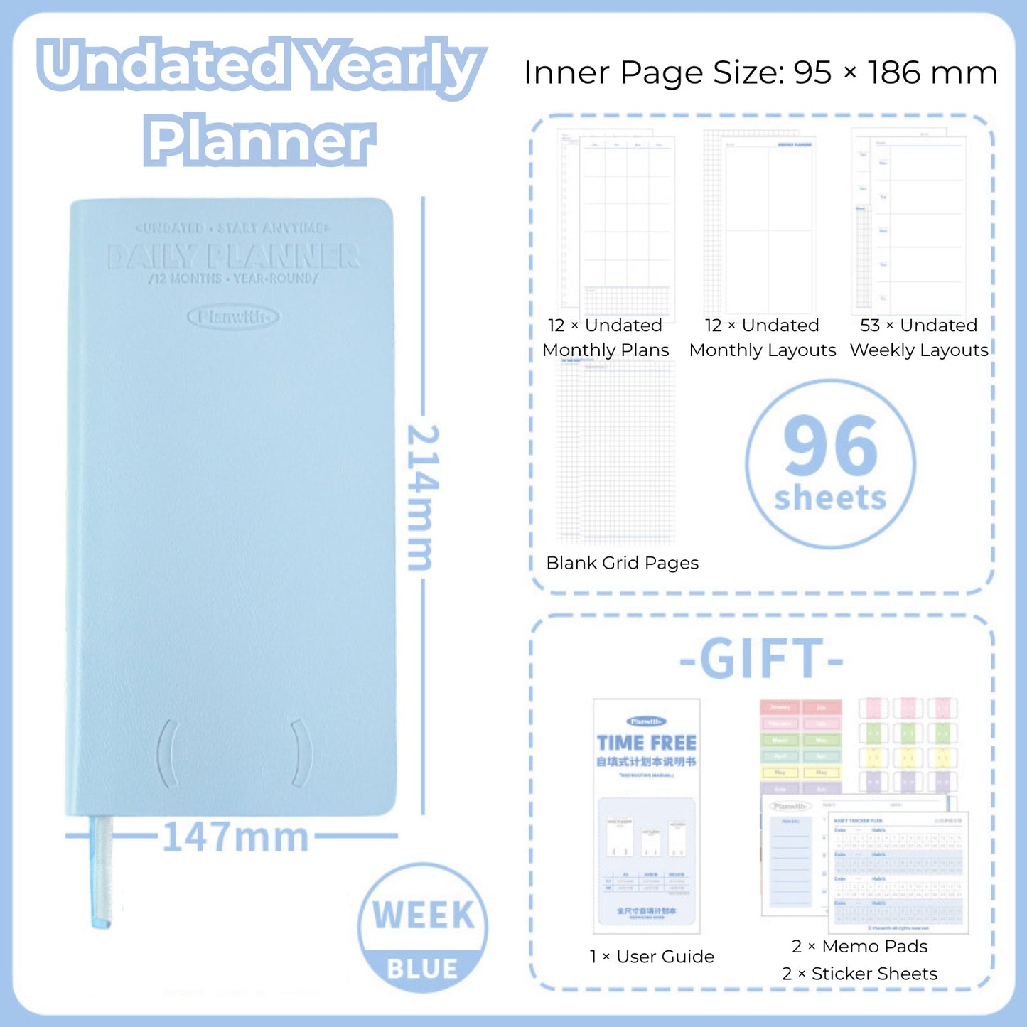 Time Free Undated Yearly Planner