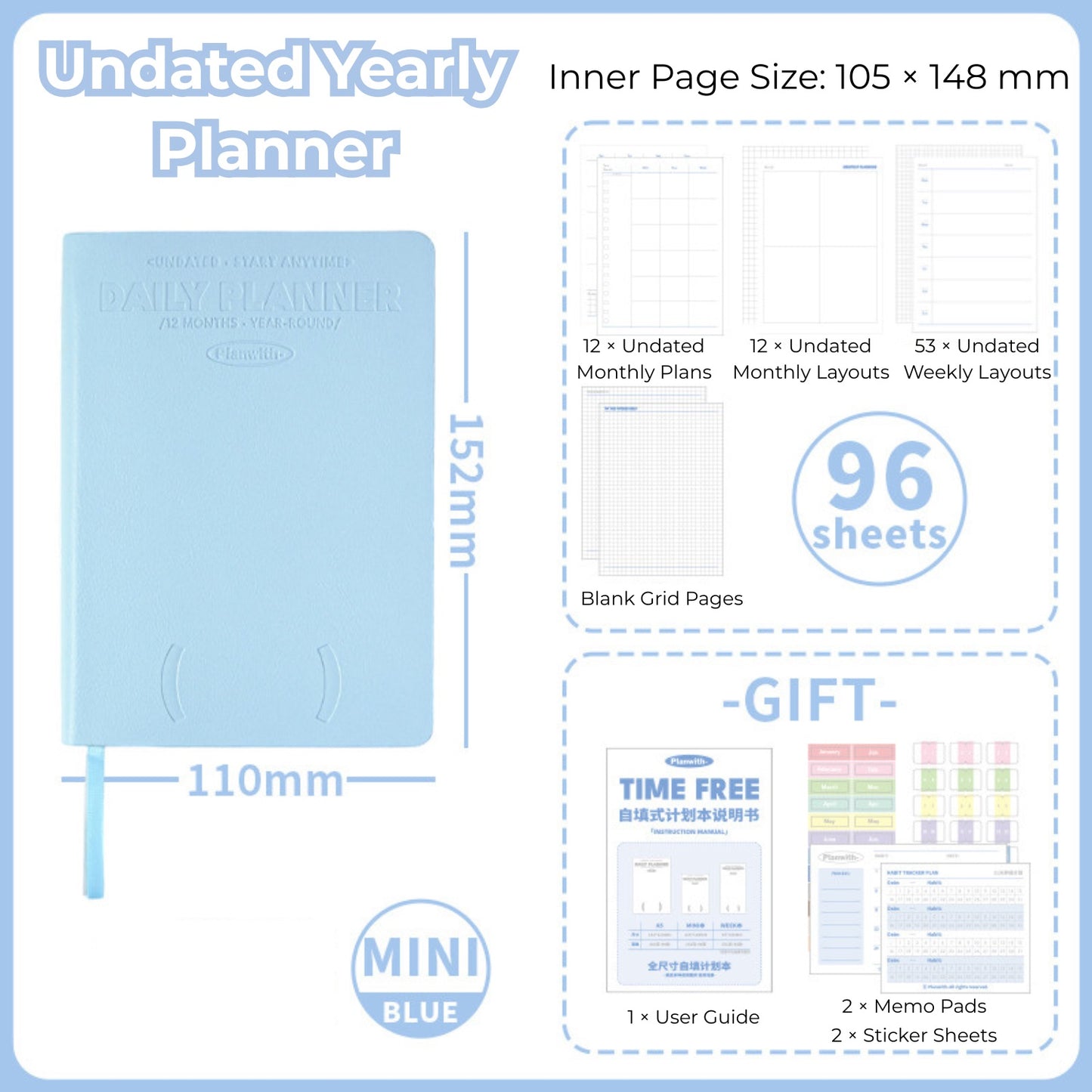Time Free Undated Yearly Planner