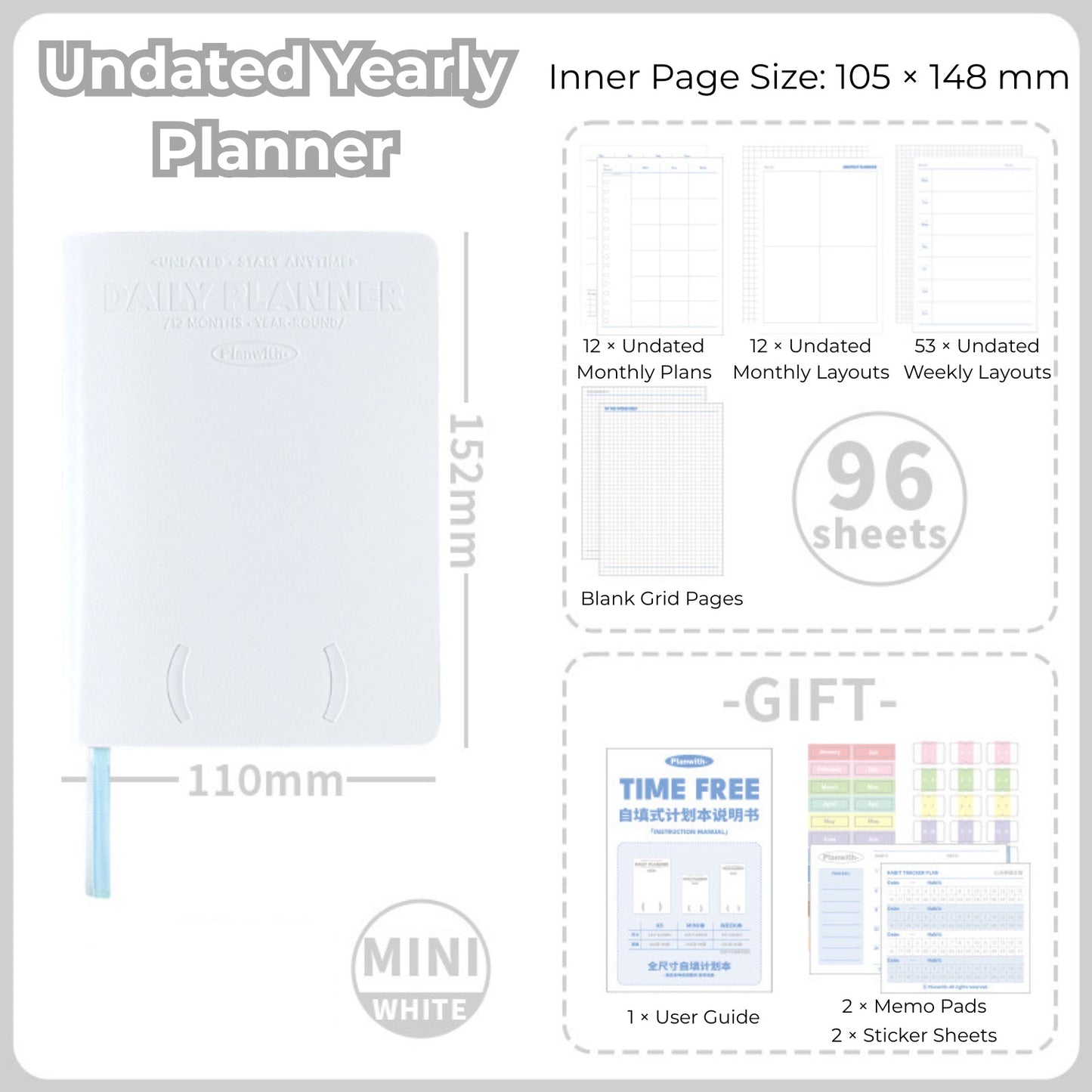 Time Free Undated Yearly Planner