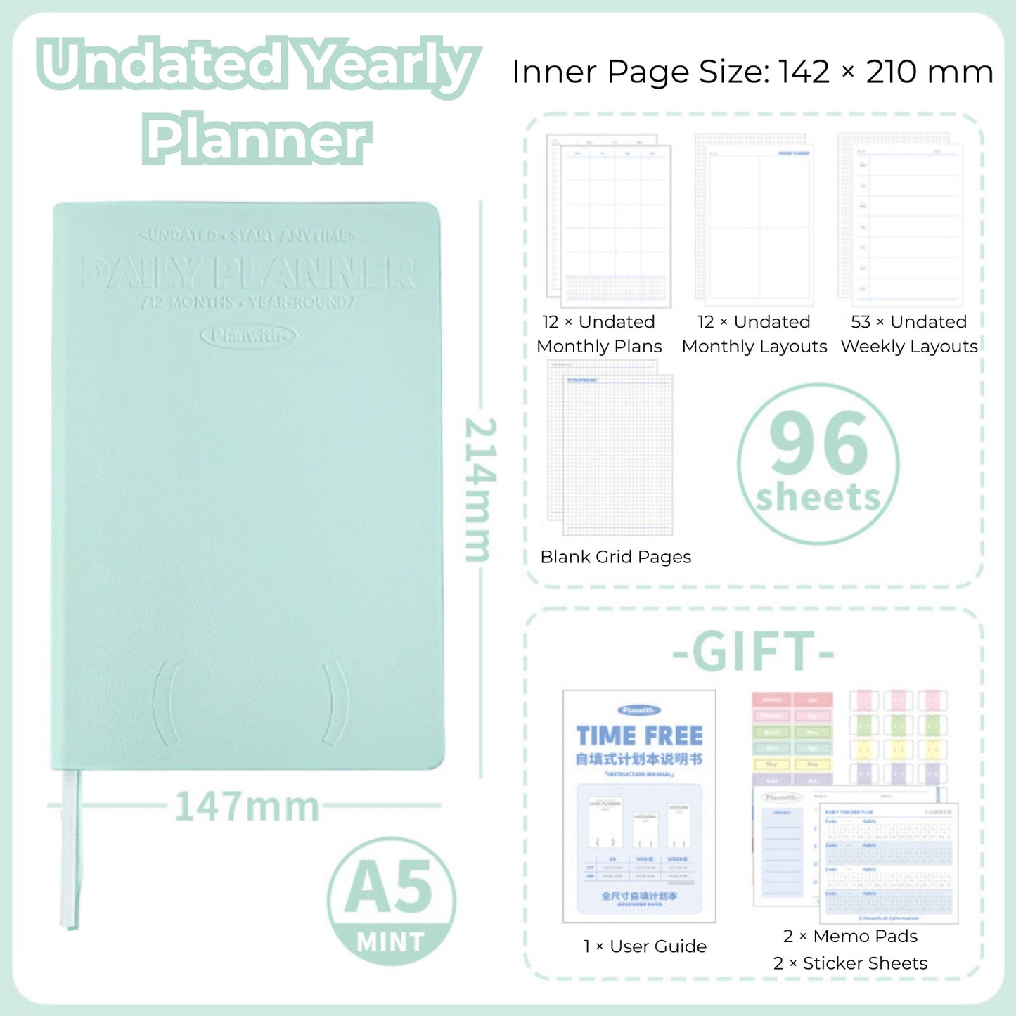 Time Free Undated Yearly Planner