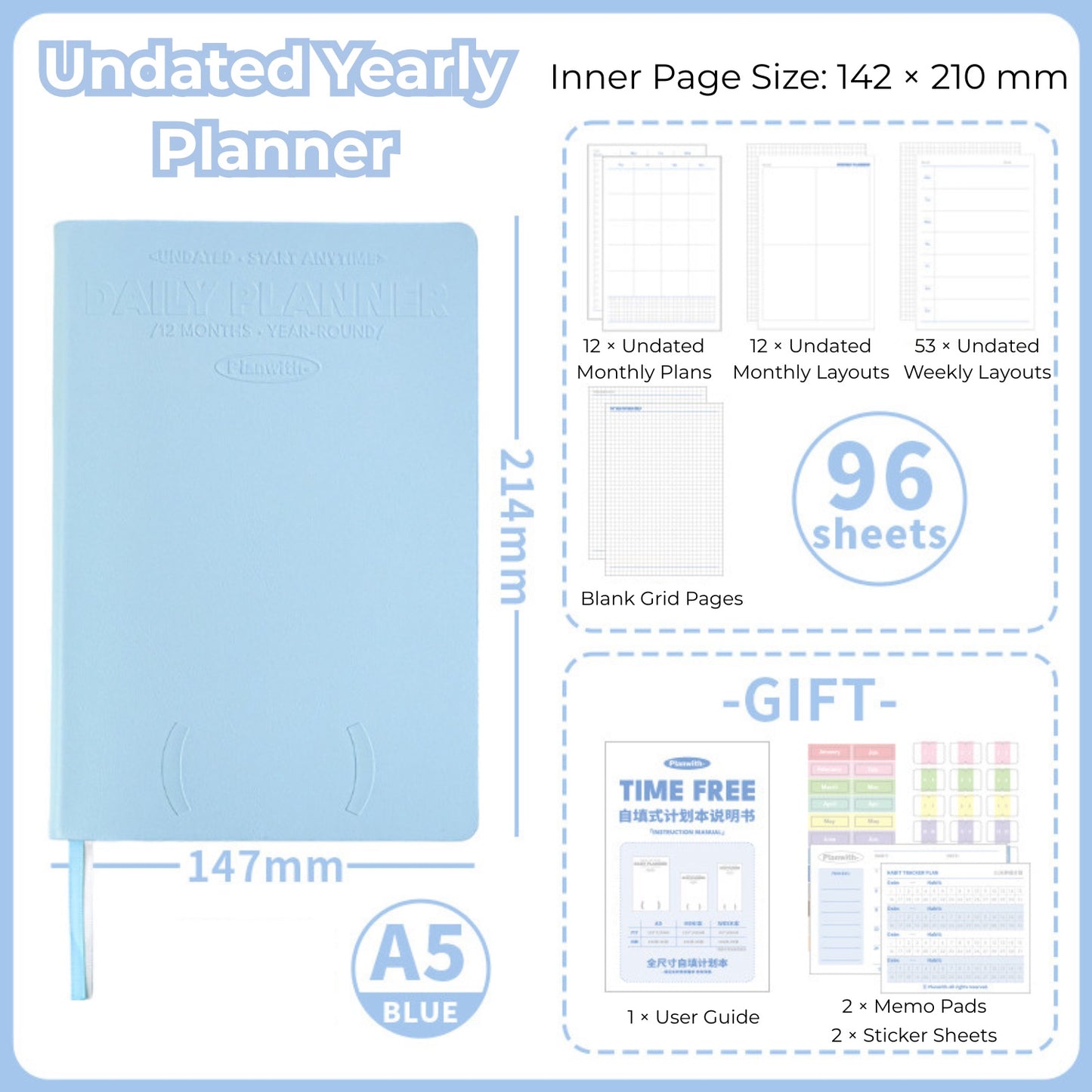 Time Free Undated Yearly Planner