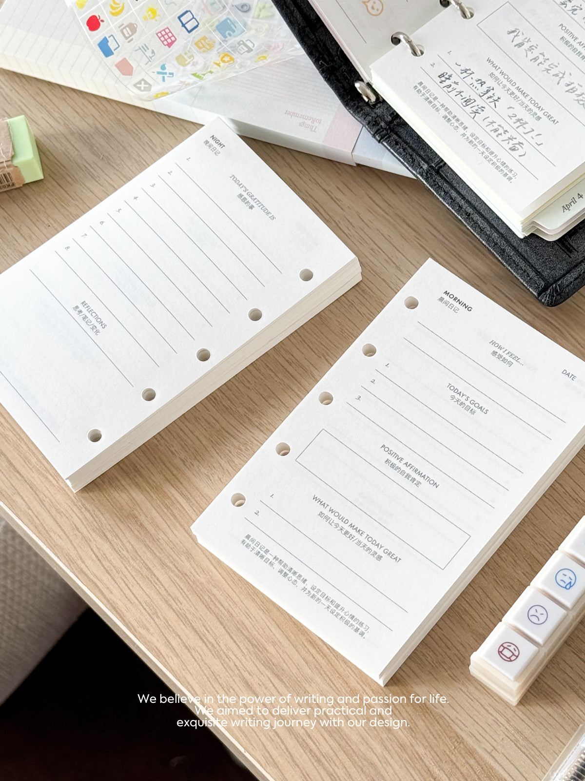 Loose-Leaf Paper Core M5A7 | Mood Tracker & Gratitude Diary