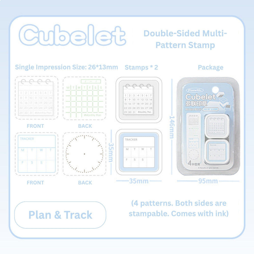 Cubelet Versatile Dual-Sided Pre-Inked Stamp