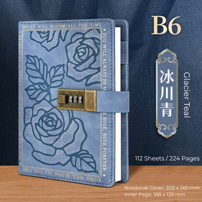 Vintage B6 Combination PU Leather Code Lock Journal