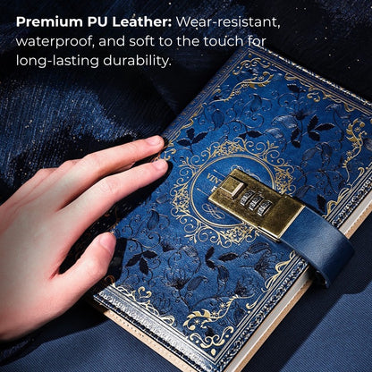 Vintage B6 Combination PU Leather Code Lock Journal