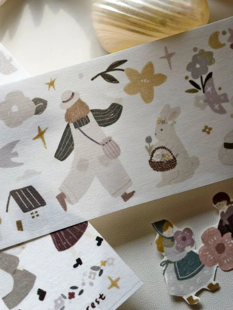 Fieldside Afternoon Tea – Light Retro Washi & PET Tape