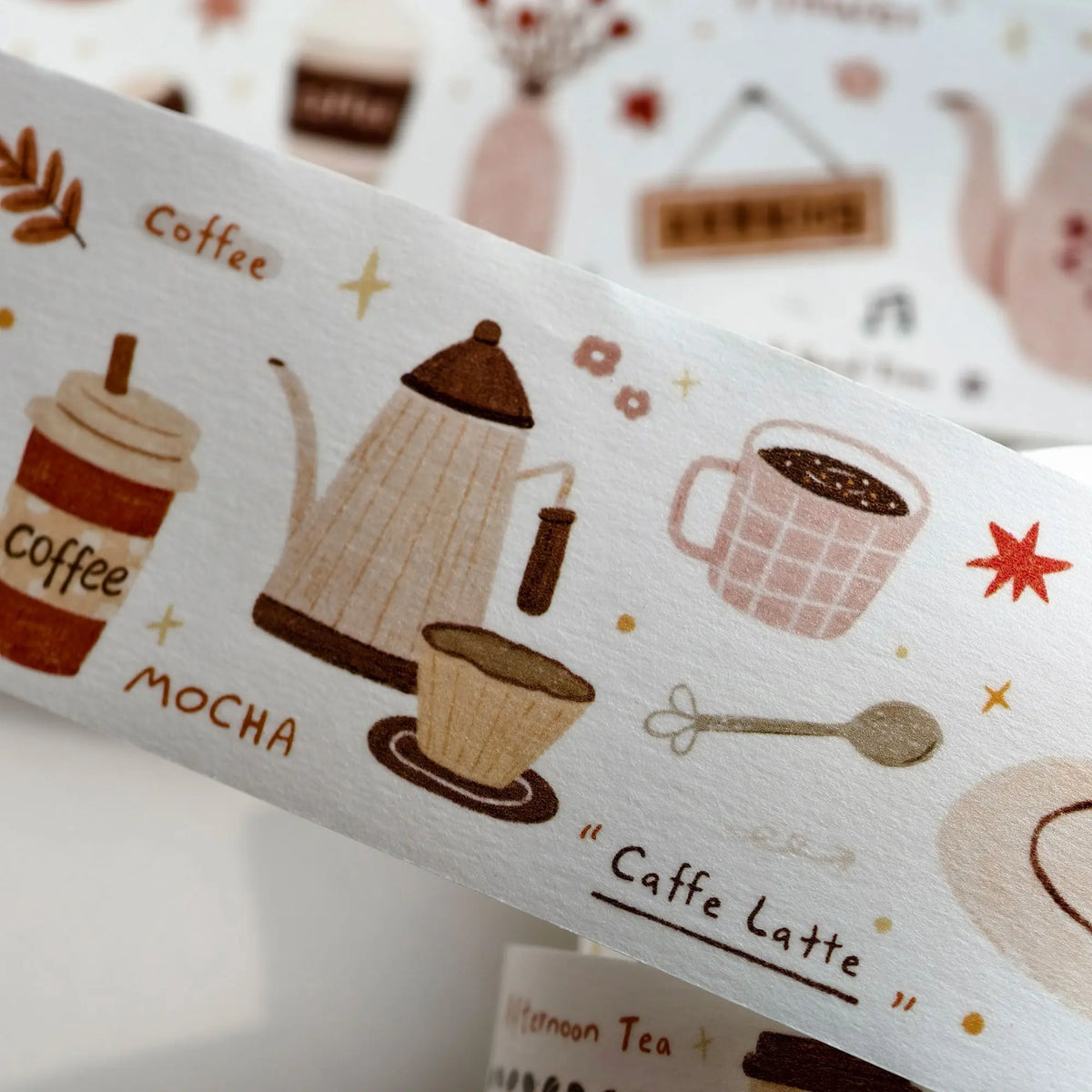 Coffee Moments – Light Retro Washi & PET Tape