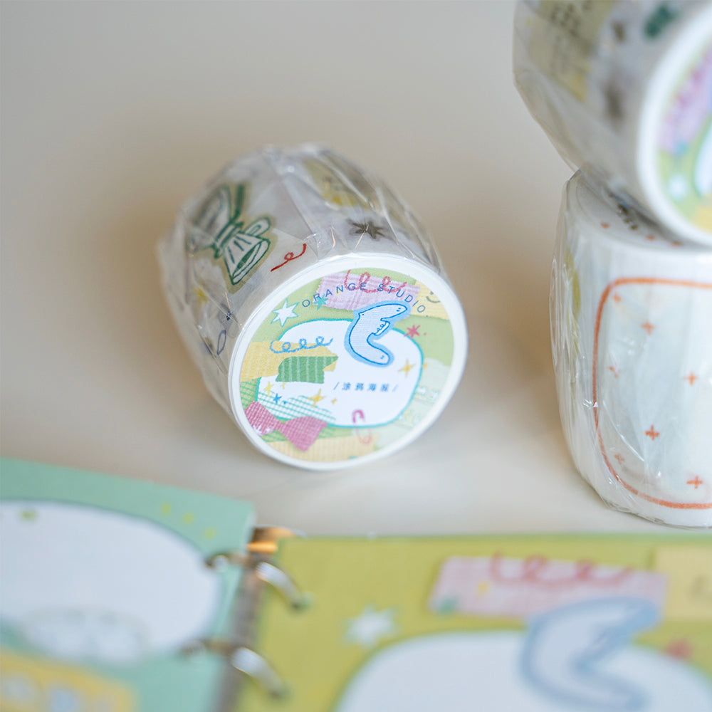 Background Pattern & Doodle Decorative Washi Tape and Sticker