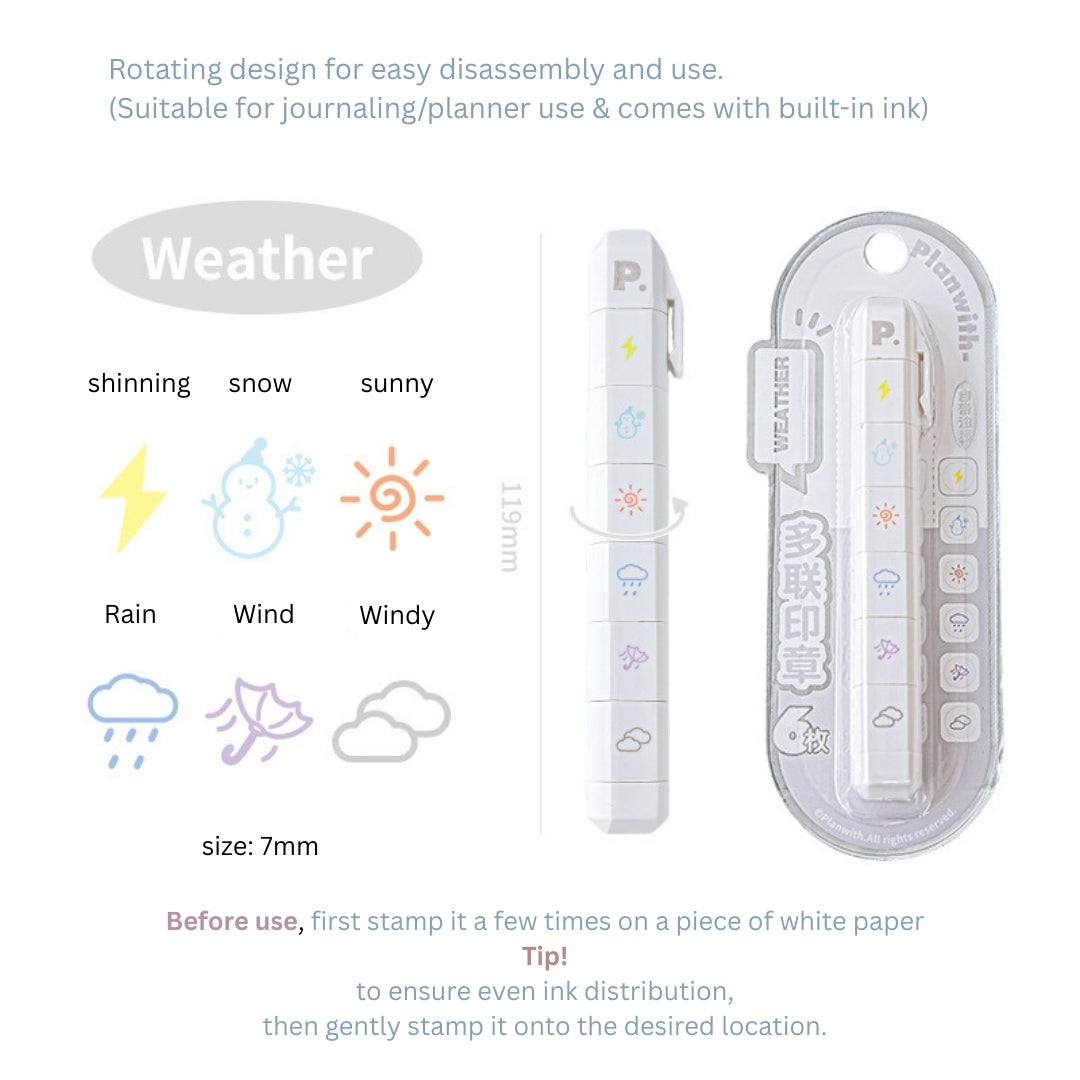 Multi-Pattern 6-in-1 Pen Stamp Set