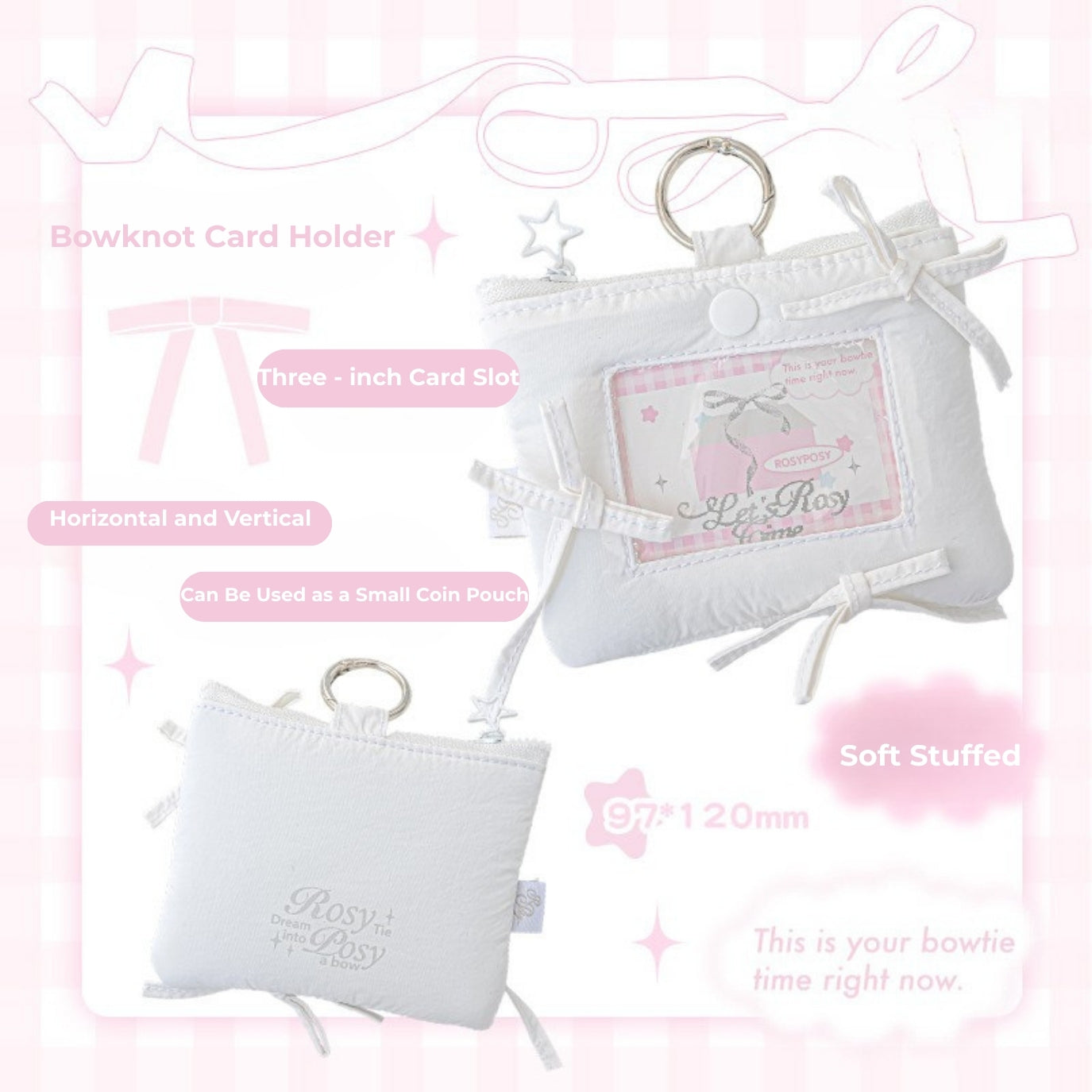 Soft Plush Bow Card Holder